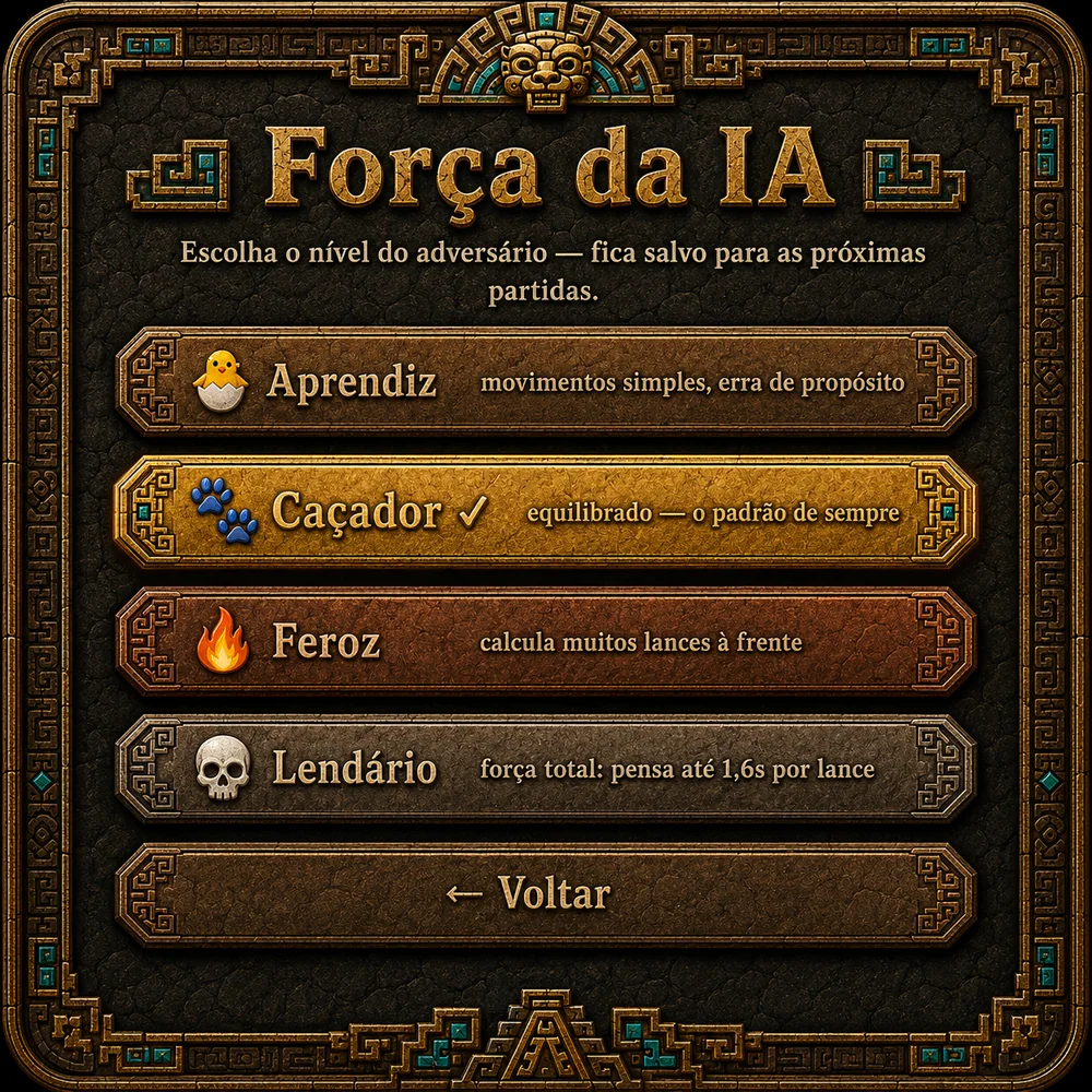 Força da IA — escolha o nível