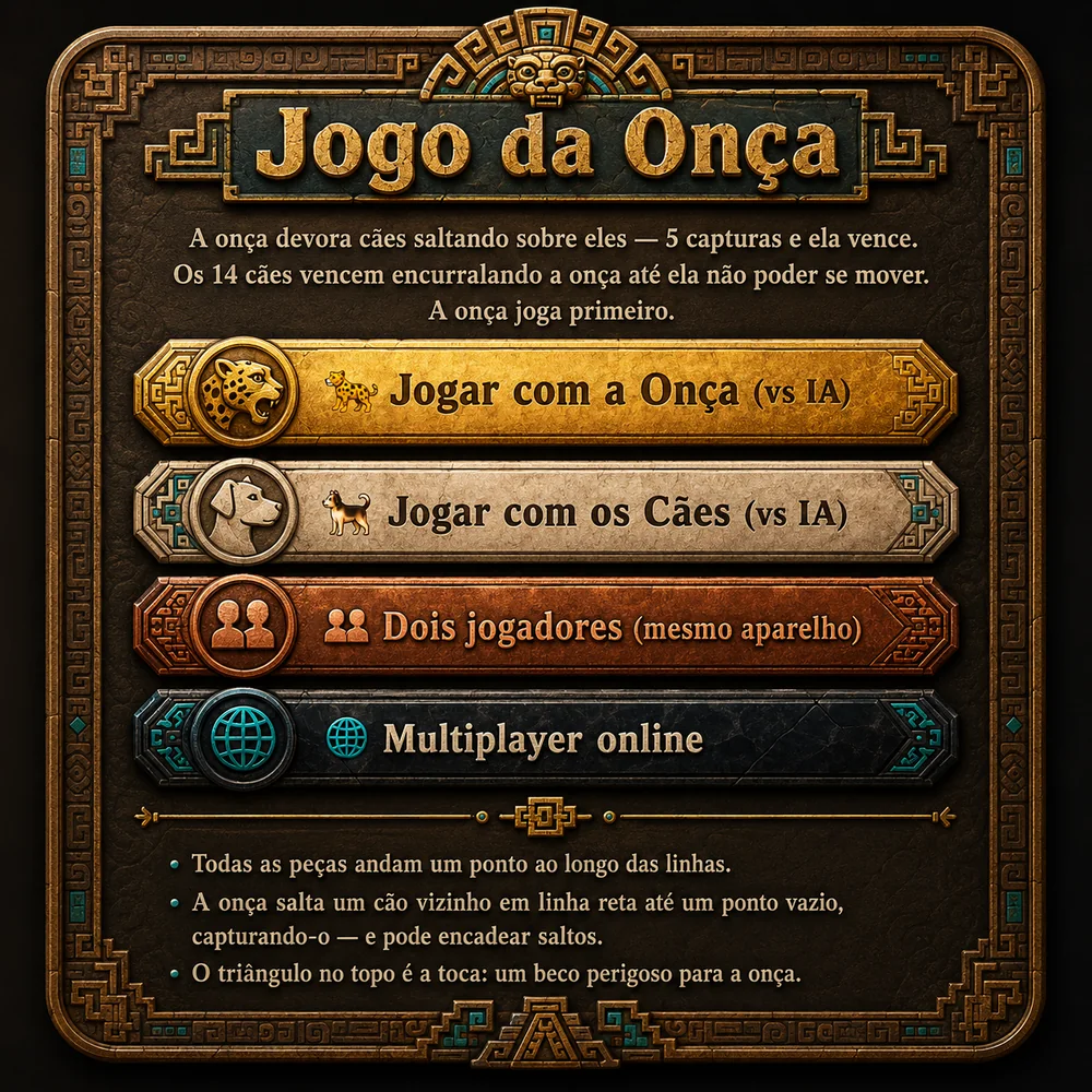 Jogo da Onça — menu principal